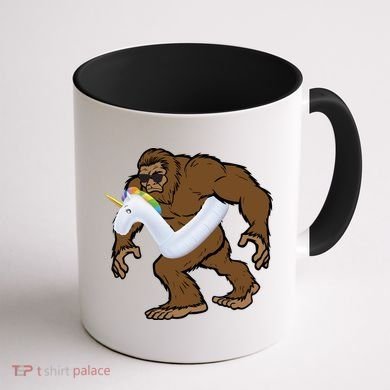 Pool Party Bigfoot Unicorn Float  Sasquatch Coffee Mug back