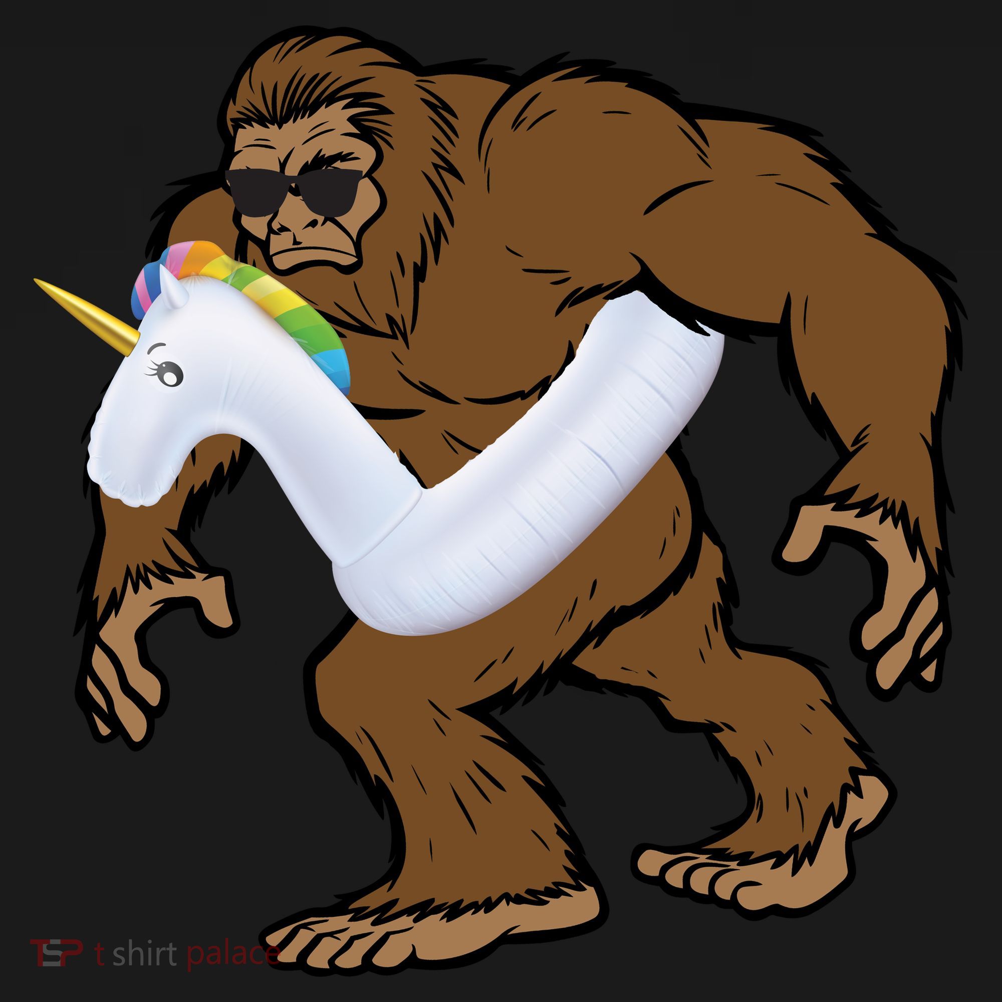 Pool Party Bigfoot Unicorn Float  Sasquatch Pajama Set