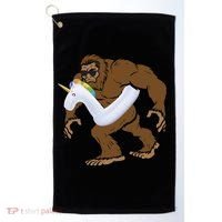 Pool Party Bigfoot Unicorn Float  Sasquatch Golf Towel thumb 0