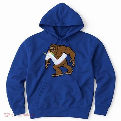 Pool Party Bigfoot Unicorn Float  Sasquatch Hoodie