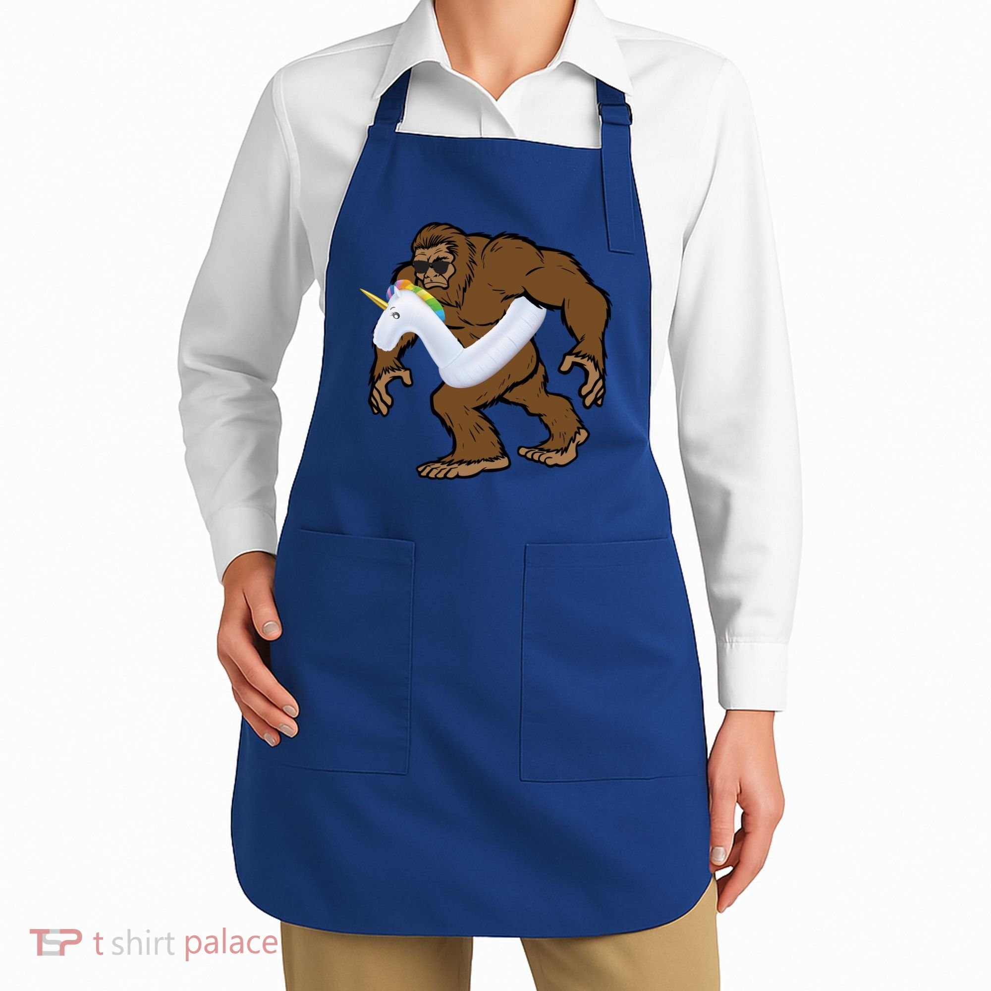 Pool Party Bigfoot Unicorn Float  Sasquatch Apron