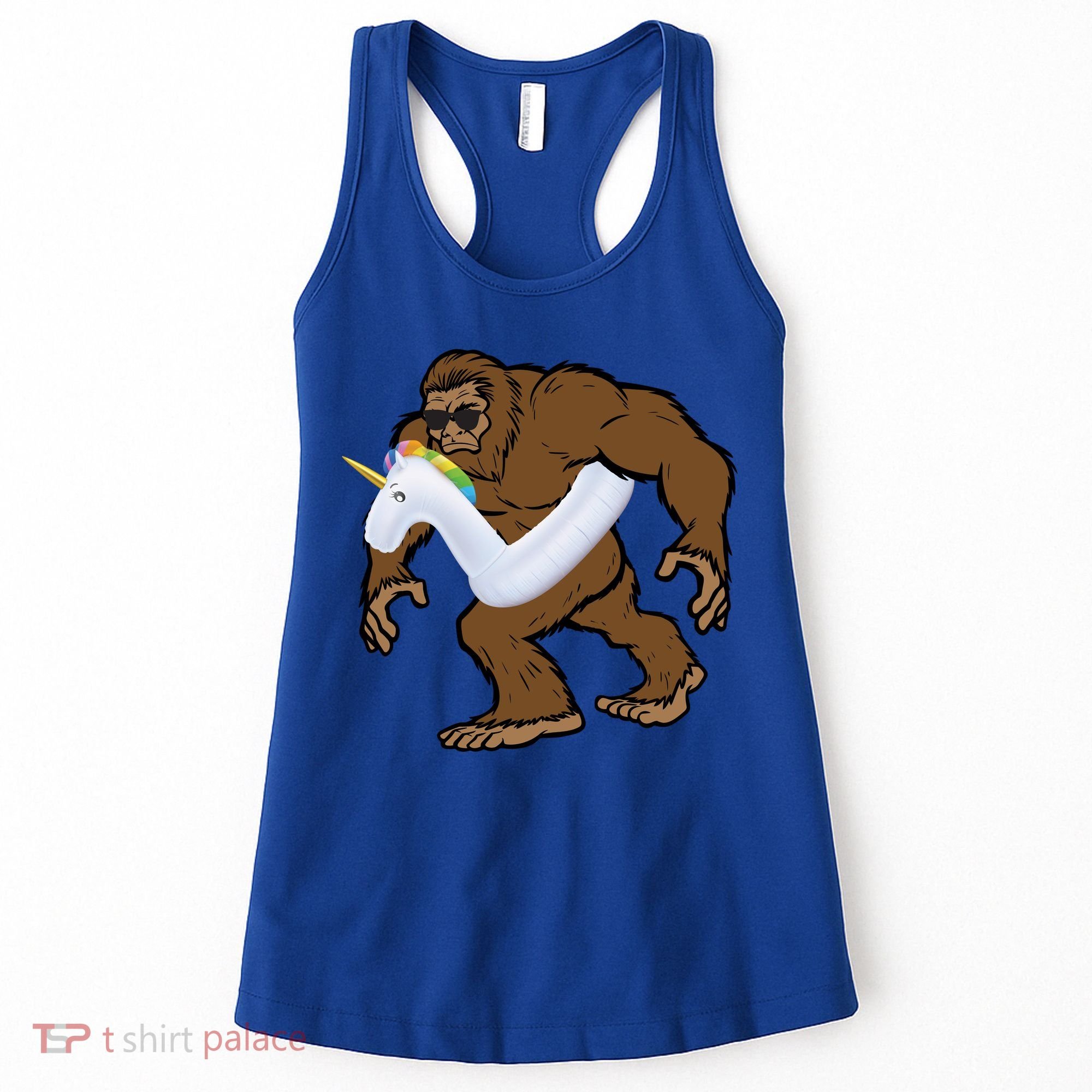 Pool Party Bigfoot Unicorn Float  Sasquatch Women's Tank Top