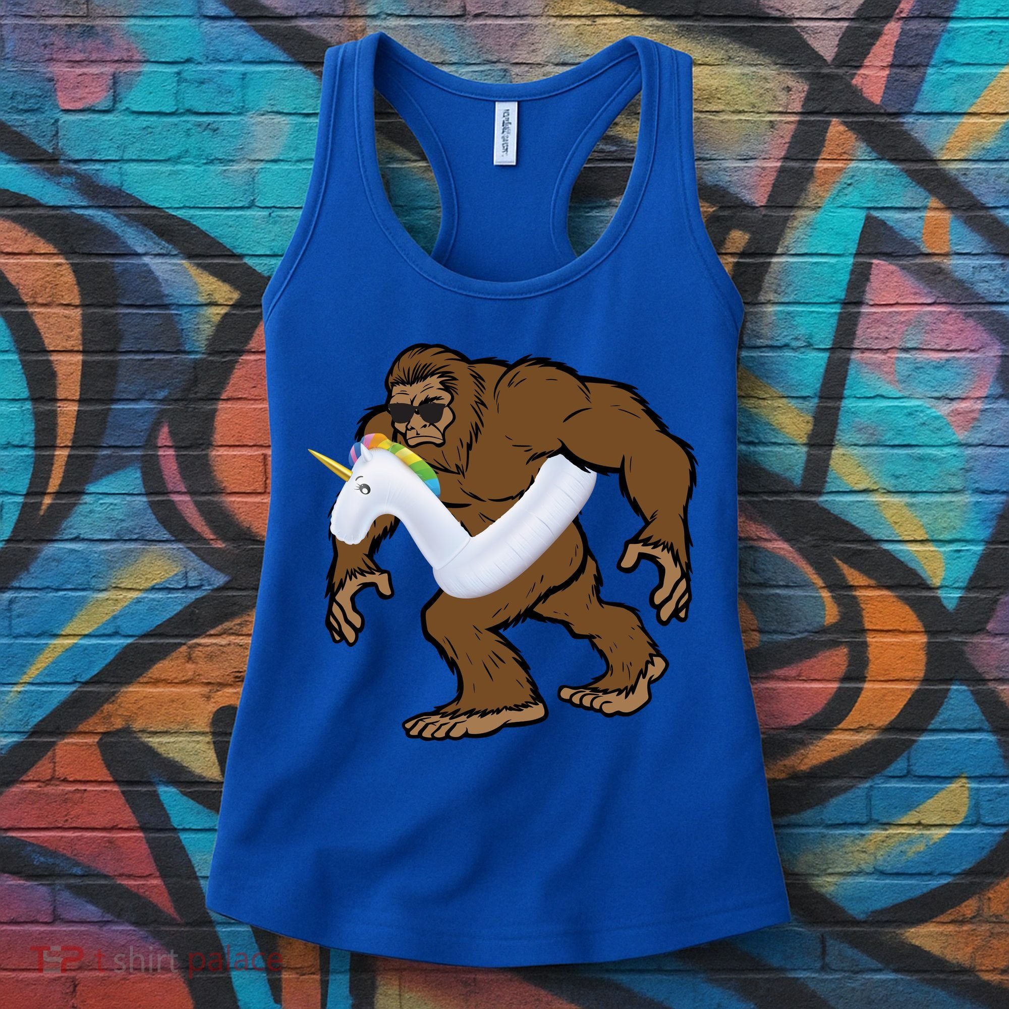 Pool Party Bigfoot Unicorn Float  Sasquatch Women's Tank Top