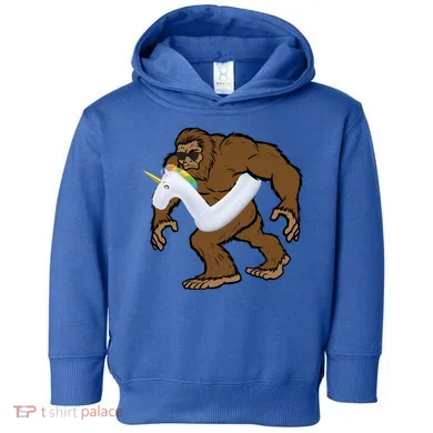 Pool Party Bigfoot Unicorn Float  Sasquatch Toddler Hoodie