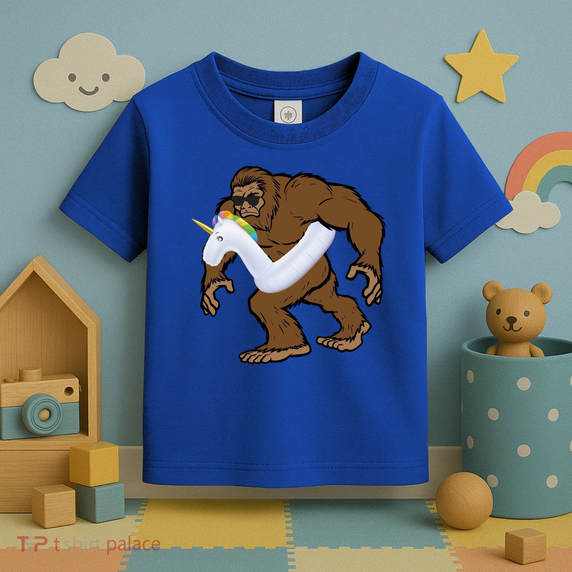 Pool Party Bigfoot Unicorn Float  Sasquatch Toddler T-Shirt