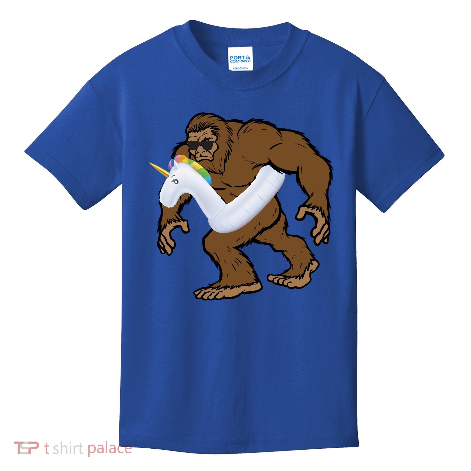 Pool Party Bigfoot Unicorn Float  Sasquatch Kids T-Shirt