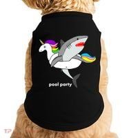 Pool Party Funny Shark in Unicorn Float Doggie Tank thumb 0