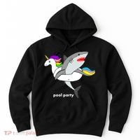 Pool Party Funny Shark in Unicorn Float Hoodie thumb 0