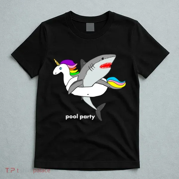 Pool Party Funny Shark in Unicorn Float T-Shirt