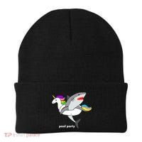Pool Party Funny Shark in Unicorn Float Beanie thumb 0