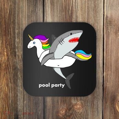 Pool Party Funny Shark in Unicorn Float Coaster
