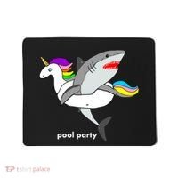 Pool Party Funny Shark in Unicorn Float Mousepad thumb 0