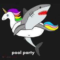 Pool Party Funny Shark in Unicorn Float Mousepad thumb 1