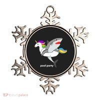 Pool Party Funny Shark in Unicorn Float Ornament thumb 0