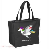Pool Party Funny Shark in Unicorn Float Tote Bag thumb 2