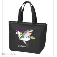 Pool Party Funny Shark in Unicorn Float Tote Bag thumb 3