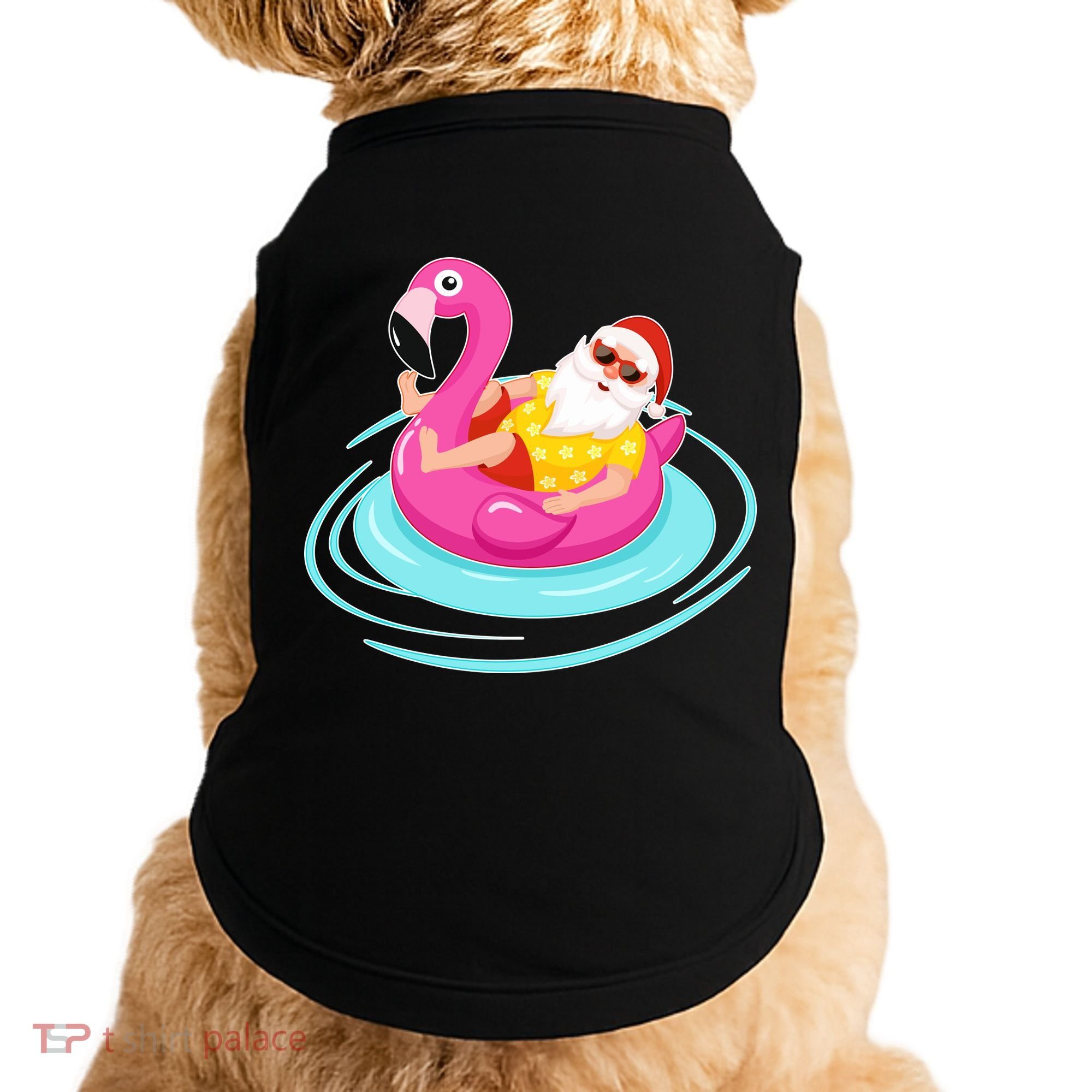 Pool Party Santa Christmas in July Doggie Tank