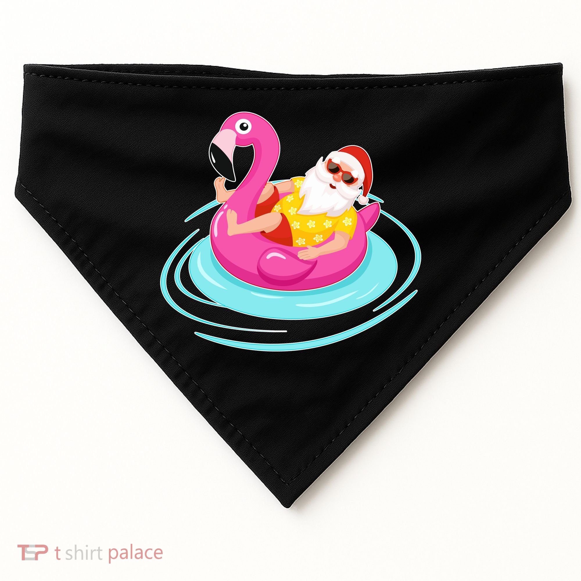 Pool Party Santa Christmas in July USA-Made Doggie Bandana