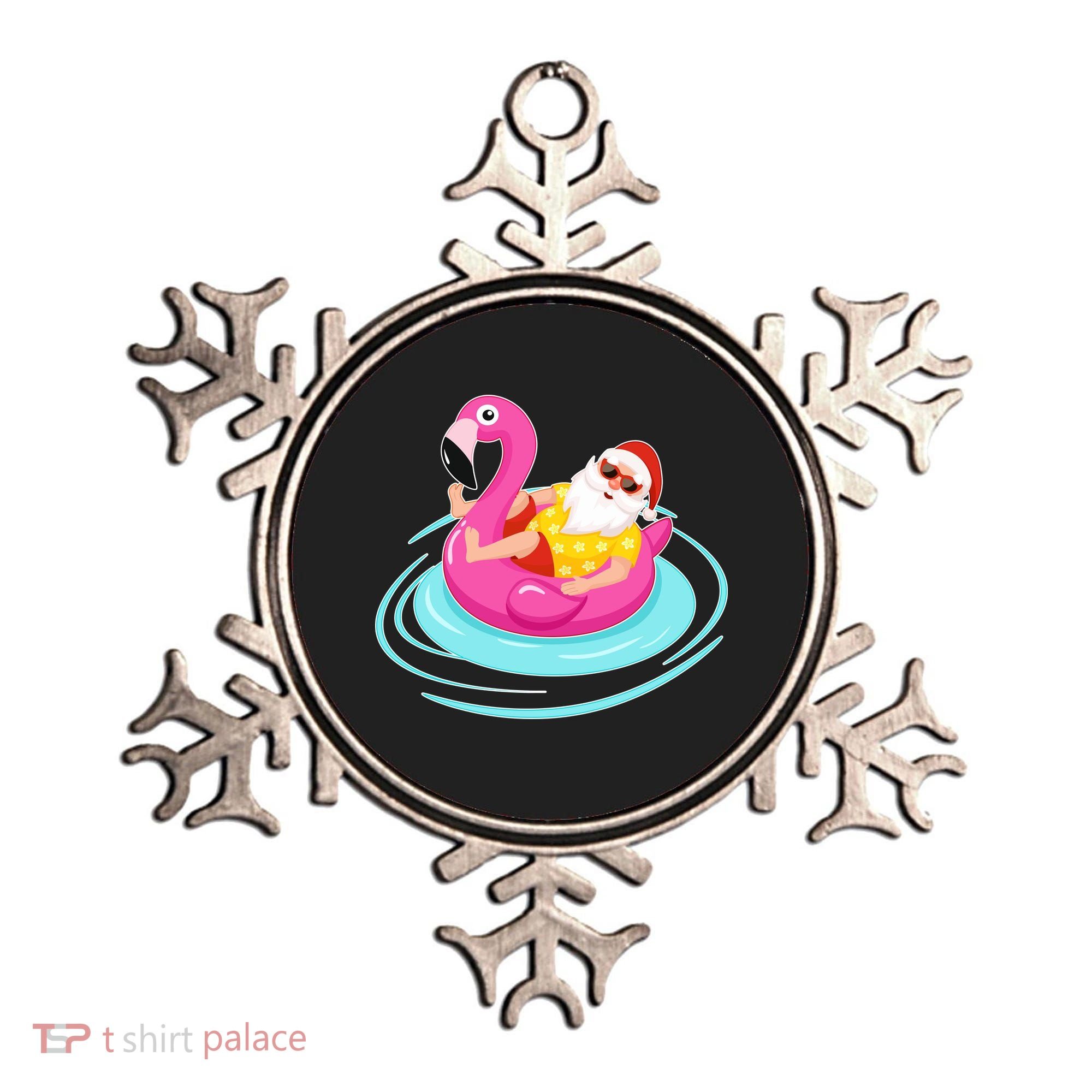 Pool Party Santa Christmas in July Ornament