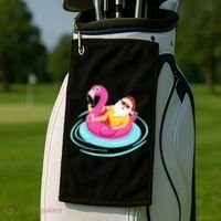 Pool Party Santa Christmas in July Golf Towel thumb 2