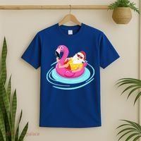 Pool Party Santa Christmas in July T-Shirt thumb 2