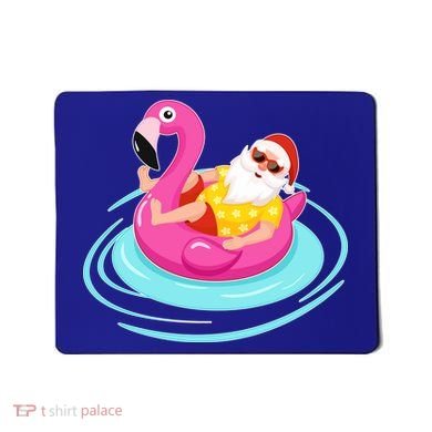 Pool Party Santa Christmas in July Mousepad