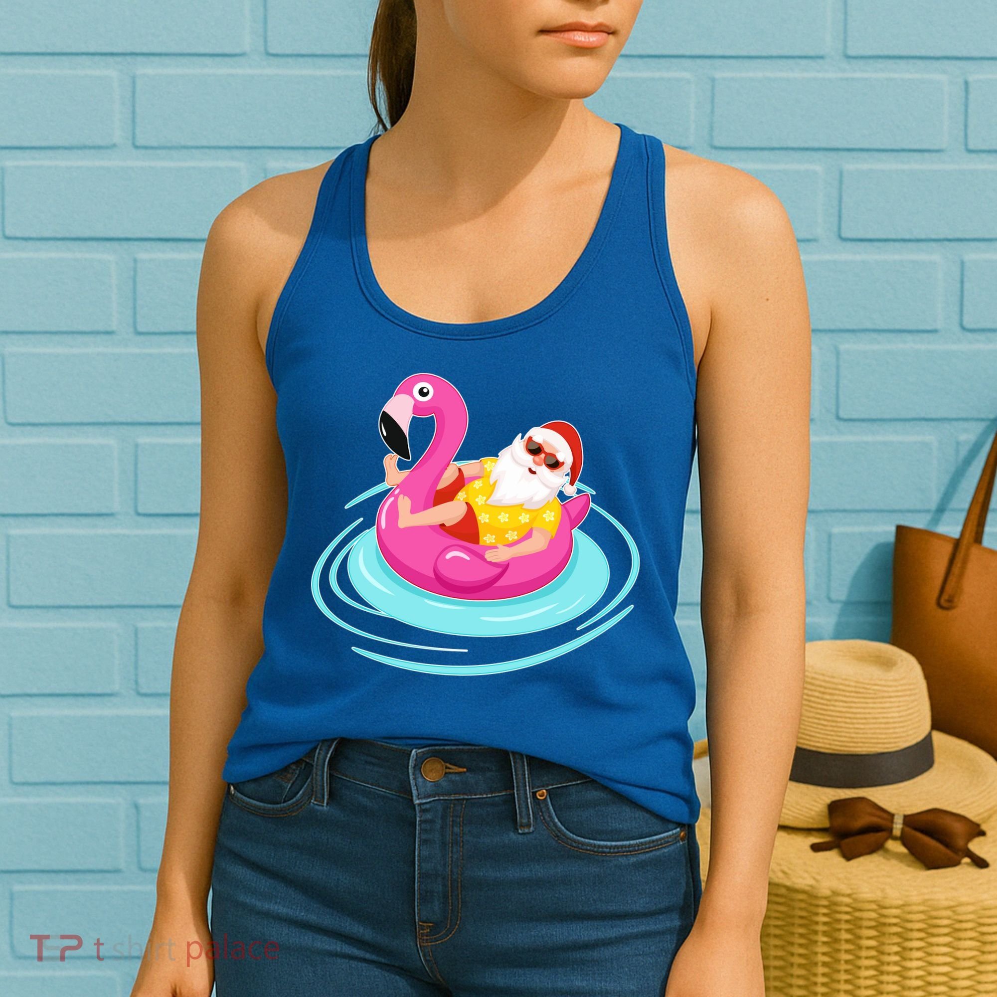 Pool Party Santa Christmas in July Women's Tank Top