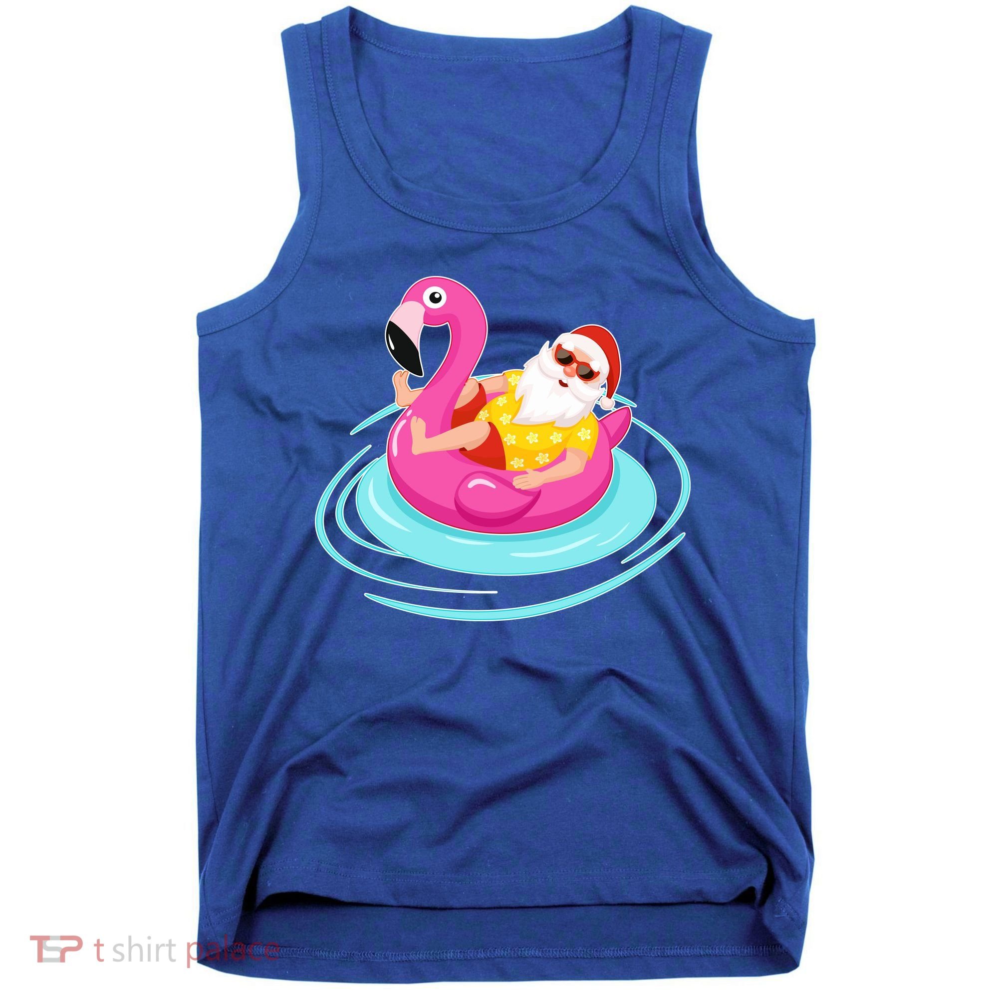 Pool Party Santa Christmas in July Tank Top