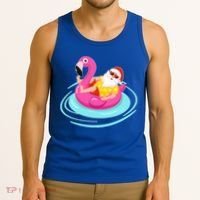 Pool Party Santa Christmas in July Tank Top thumb 3