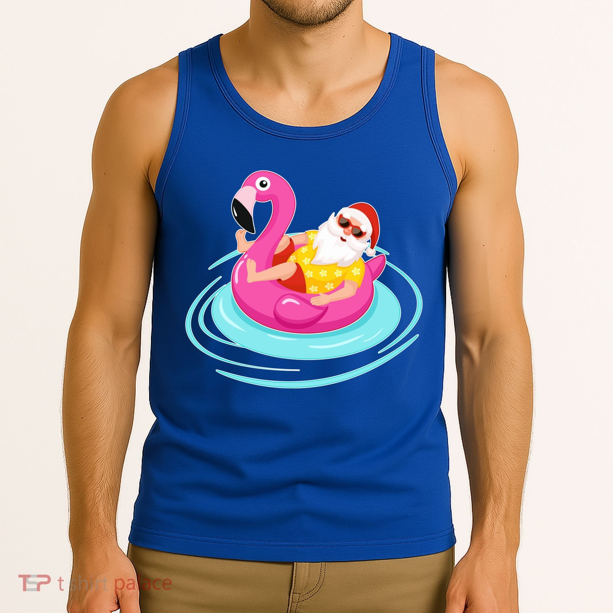Pool Party Santa Christmas in July Tank Top