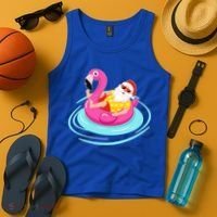 Pool Party Santa Christmas in July Tank Top thumb 4