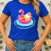 Pool Party Santa Christmas in July Women's T-Shirt thumb 2