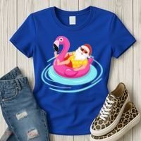Pool Party Santa Christmas in July Women's T-Shirt thumb 3