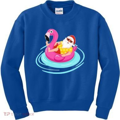 Pool Party Santa Christmas in July Kids Sweatshirt