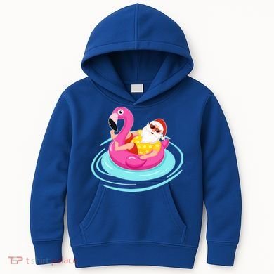 Pool Party Santa Christmas in July Kids Hoodie