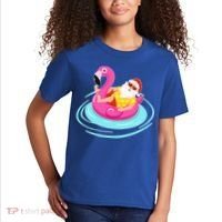 Pool Party Santa Christmas in July Kids T-Shirt thumb 2