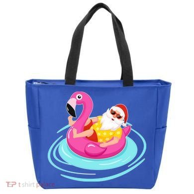 Pool Party Santa Christmas in July Tote Bag