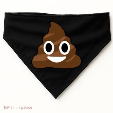Poop Emoji Smiley Face Logo USA-Made Doggie Bandana
