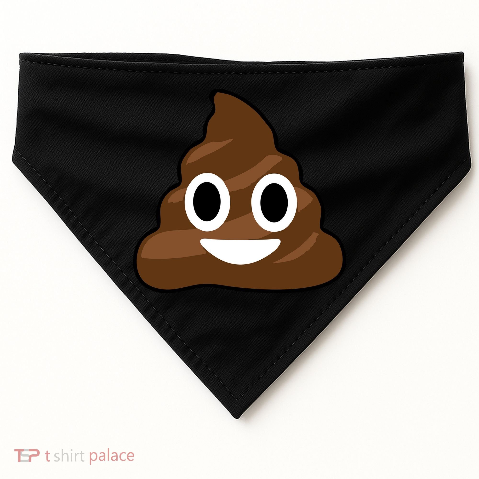 Poop Emoji Smiley Face Logo USA-Made Doggie Bandana
