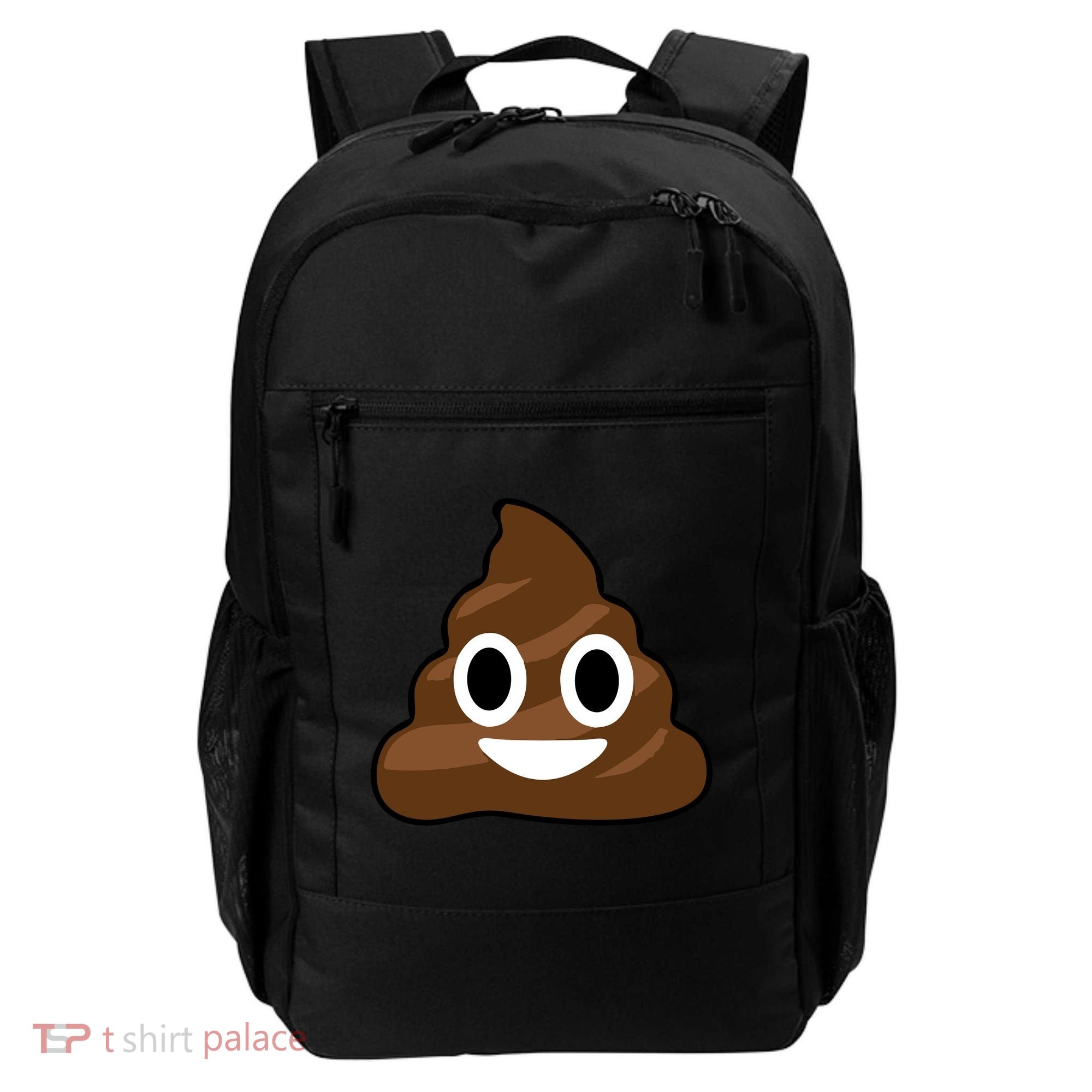 Poop Emoji Smiley Face Logo Backpack
