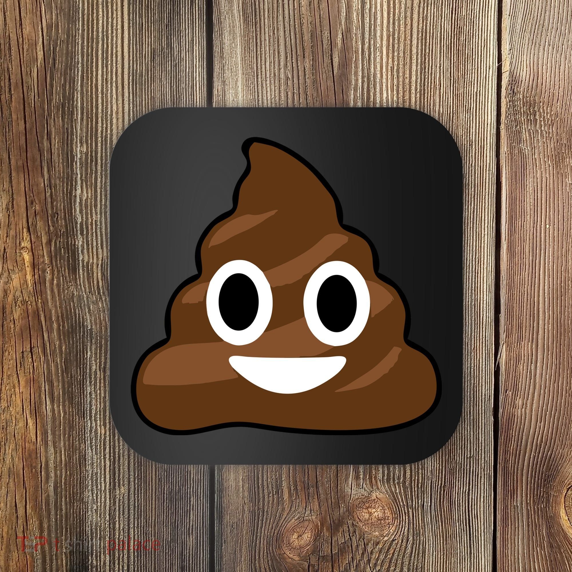 Poop Emoji Smiley Face Logo Coaster