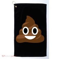 Poop Emoji Smiley Face Logo Golf Towel thumb 0