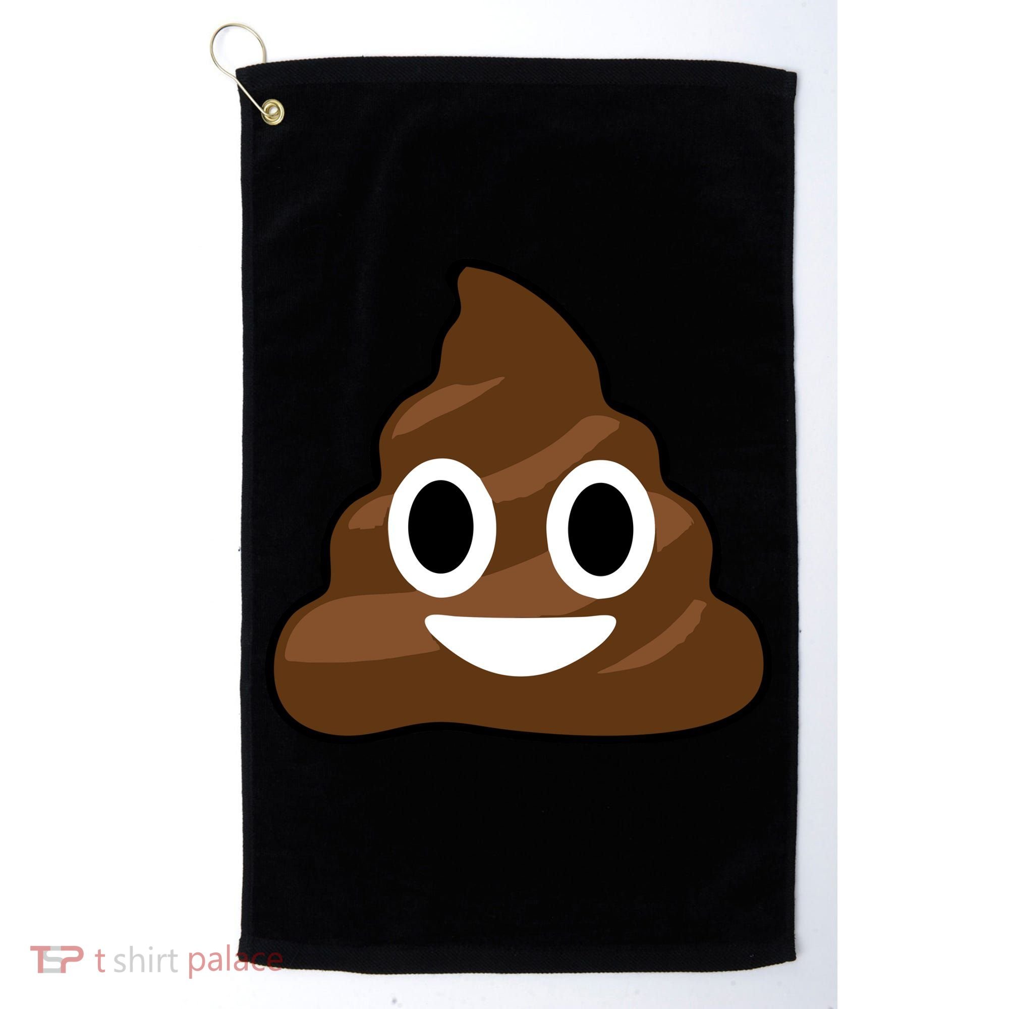 Poop Emoji Smiley Face Logo Golf Towel
