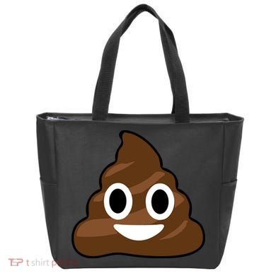 Poop Emoji Smiley Face Logo Tote Bag