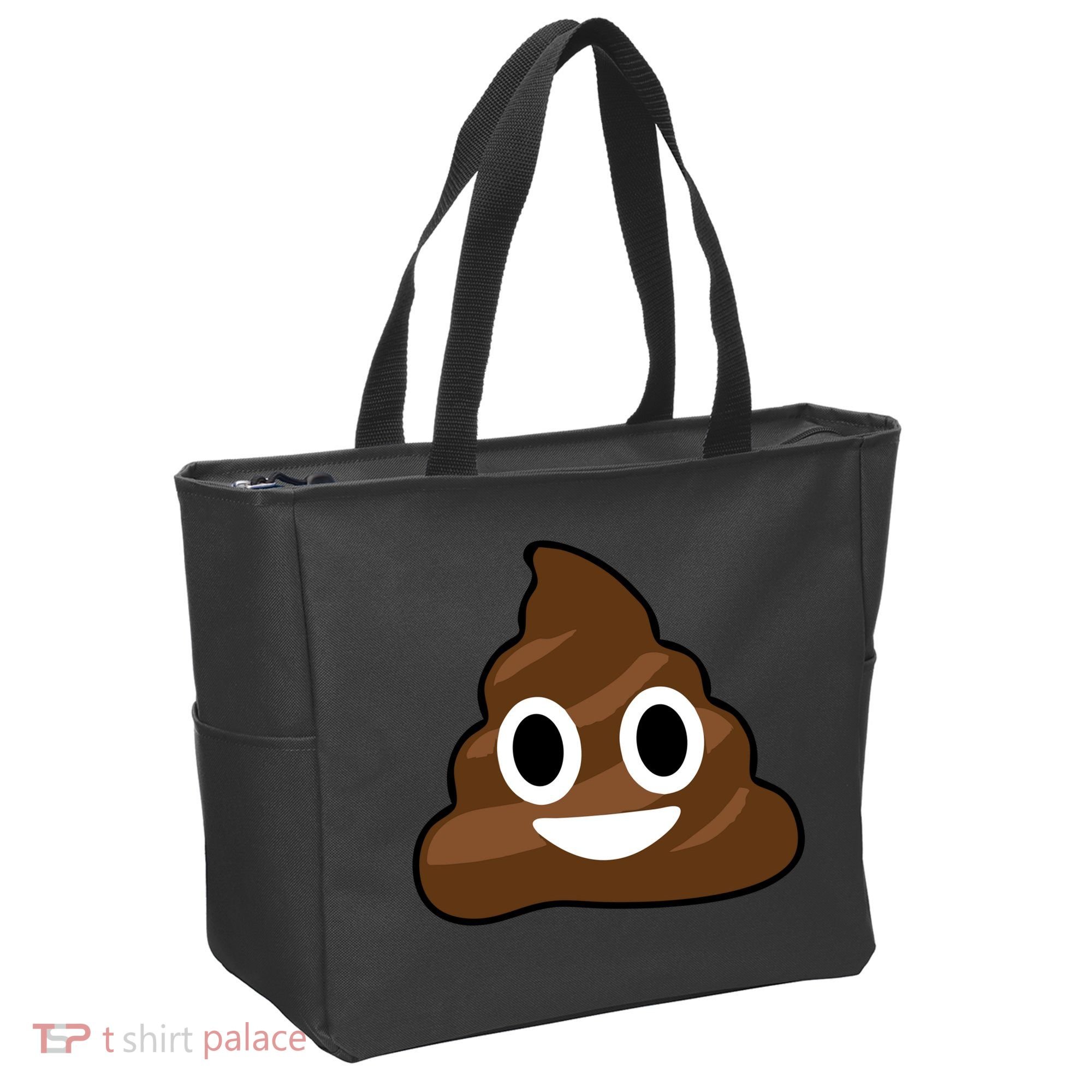Poop Emoji Smiley Face Logo Tote Bag