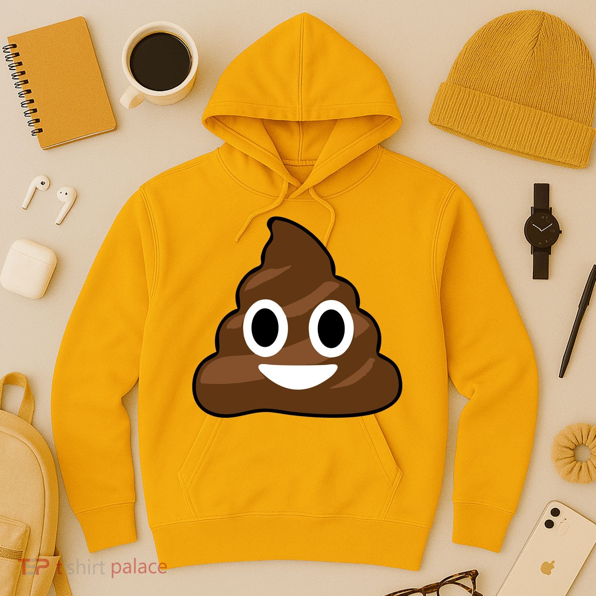 Poop Emoji Smiley Face Logo Hoodie