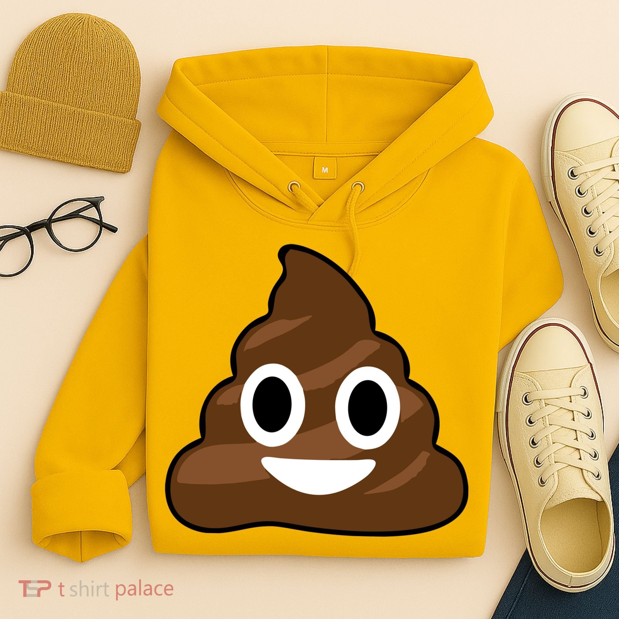Poop Emoji Smiley Face Logo Hoodie