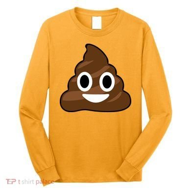 Poop Emoji Smiley Face Logo Long Sleeve Shirt
