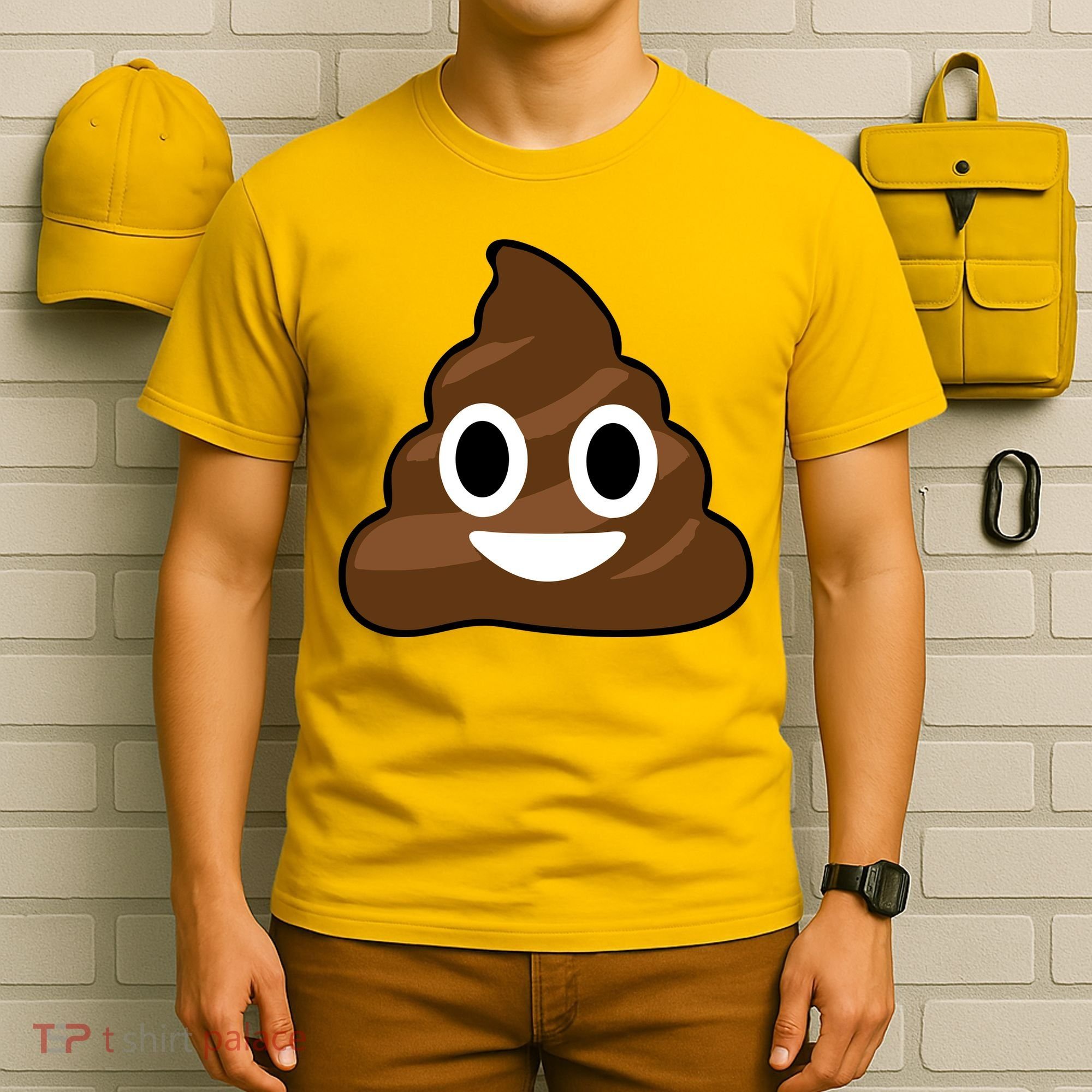 Poop Emoji Smiley Face Logo T-Shirt