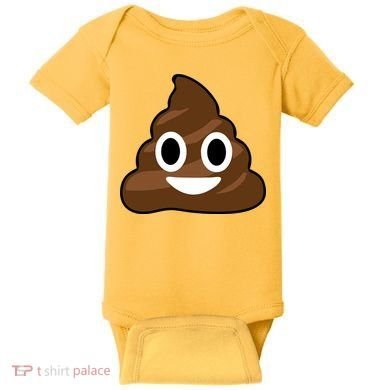 Poop Emoji Smiley Face Logo Baby Bodysuit